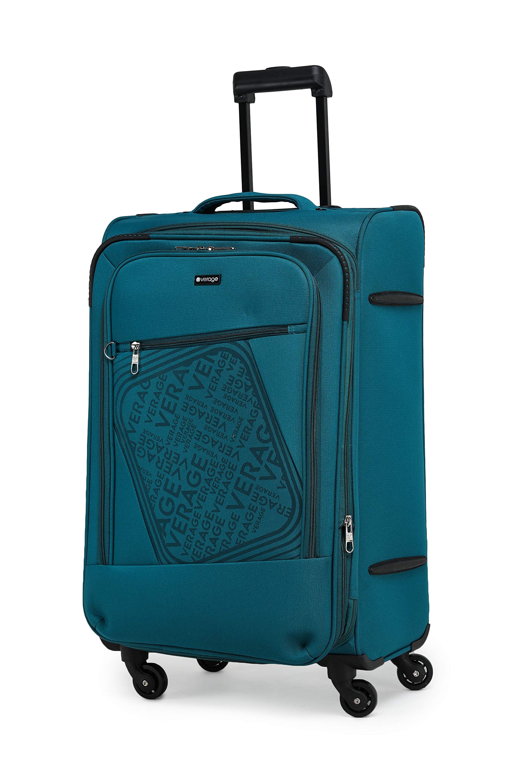 Oslo 69 Cms Teal Medium Check-in Trolley 4 Wheels Soft Suitcase Spinner Luggage-image-13
