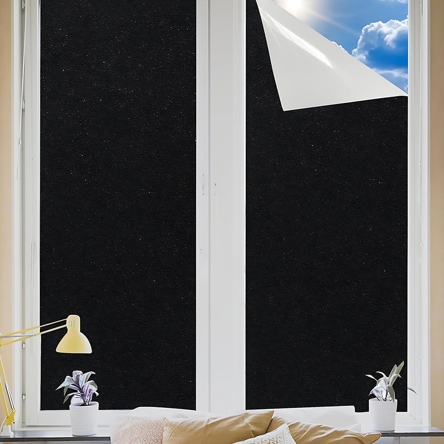 Wisomhome Total Blackout Window Films for Privacy,Frosted Film Static