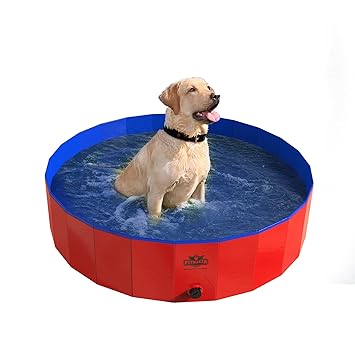PETMAKER Pet Pool and Bathing Tub-Foldable with Carrying Bag Included, Travel Friendly Tub for Bathing or Playtime-for Dogs, Cats and More, 47x12 by