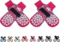 Vista 22 de EXPAWLORER - Calcetines antideslizantes para perros, evitan que se laman las patas, para pavimento caliente, pisos de madera, botines para perros