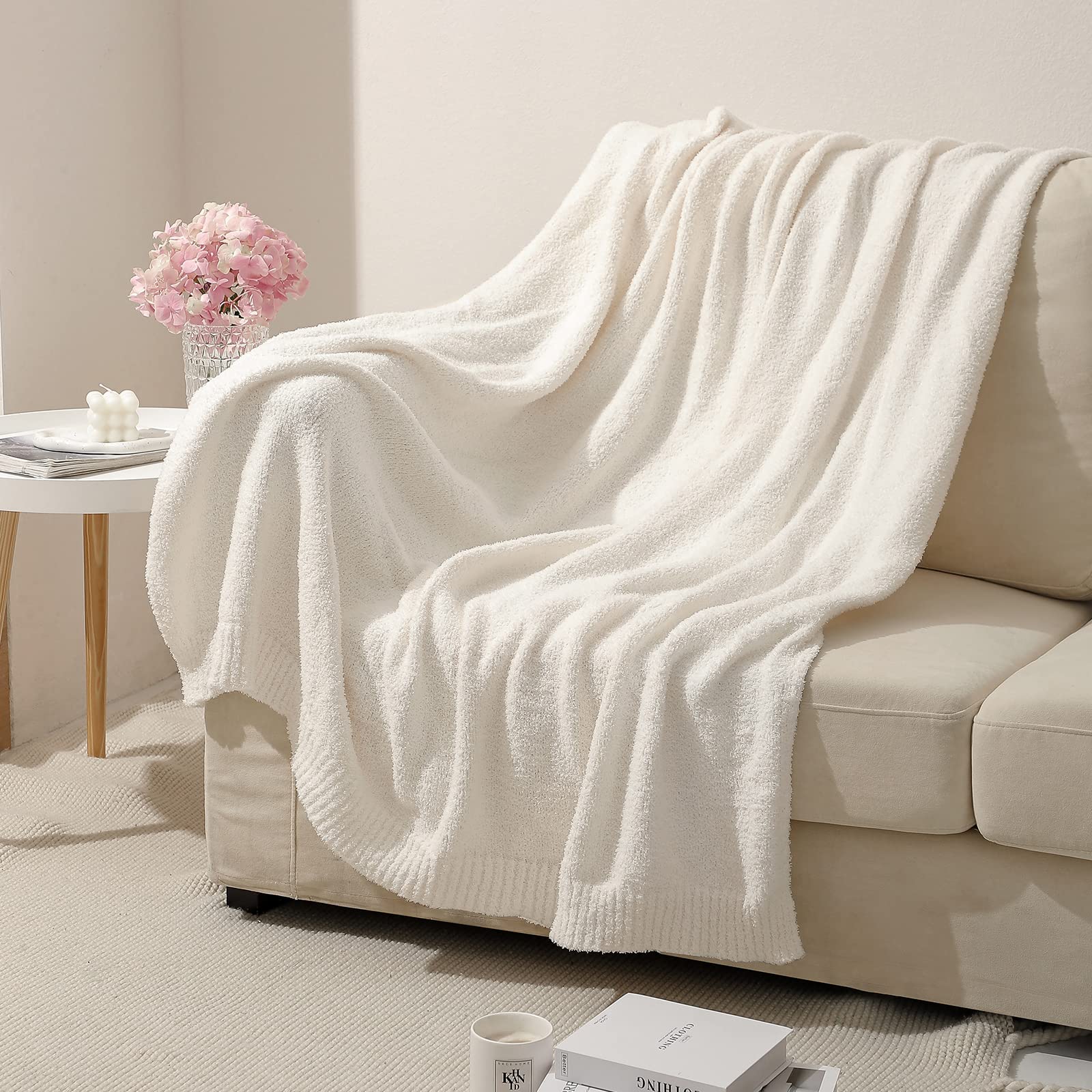 bearberry Super Soft Fluffy Throw Blanket Lightweight Cozy Warm Throw Blankets for Couch Bed Sofa All Season(Cream, 50”x60”) - Image 2