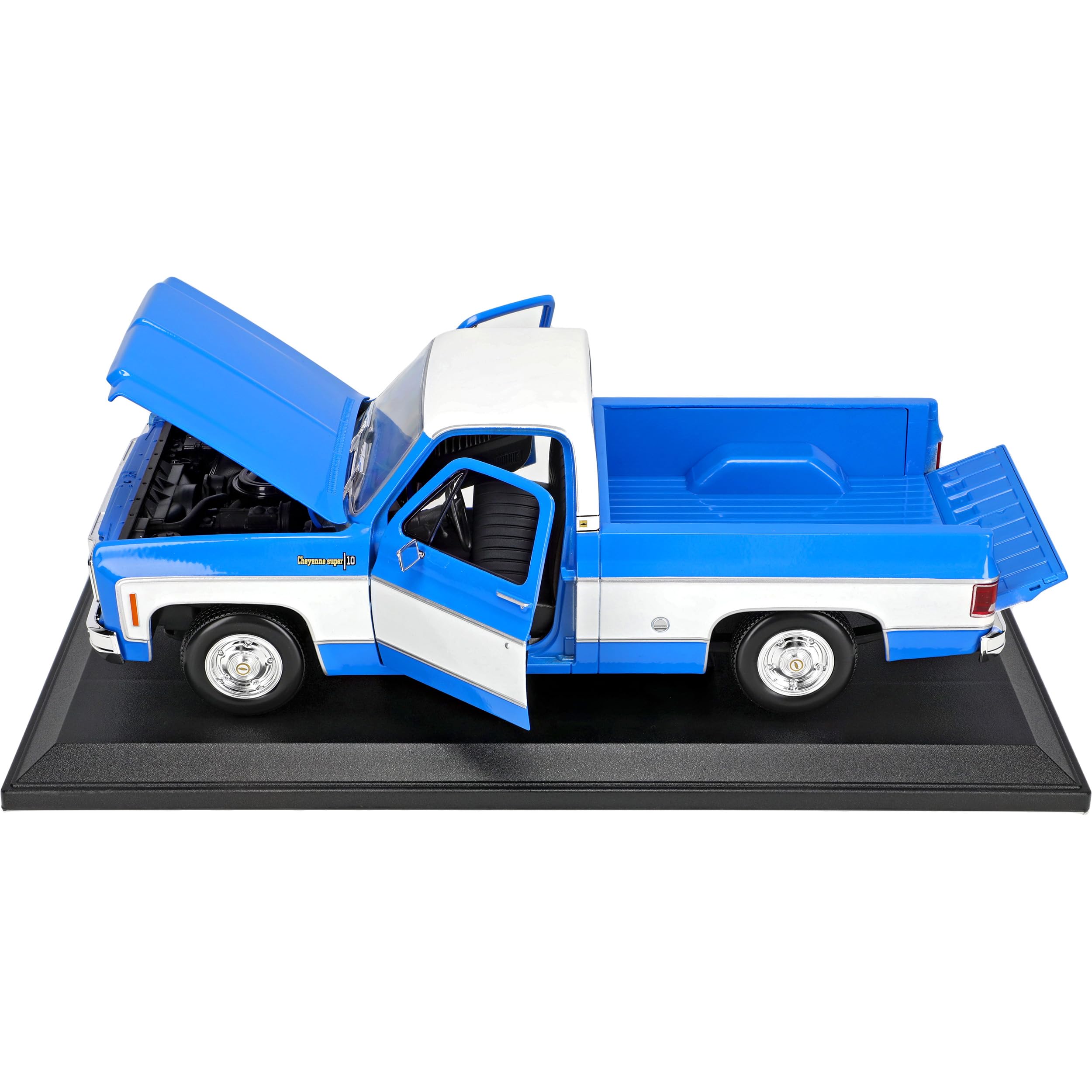 Chevrol. C10 Cheyenne Pick-Up Blau Weiss 3. Generation 1973-1991 1/18 Modell Auto