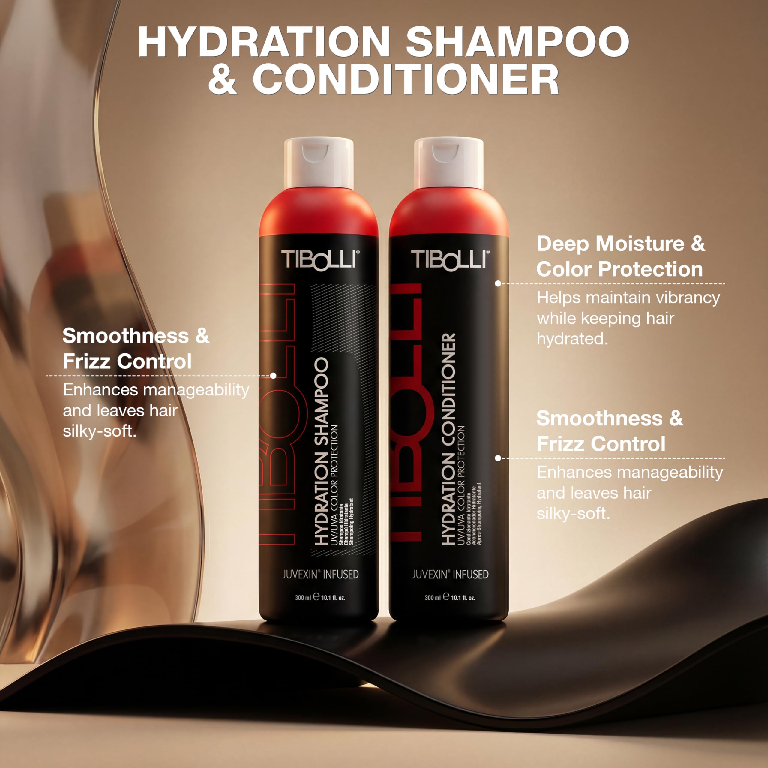 TIBOLLI Hydration Shampoo and Conditioner (10.1 FL Oz / 300ml) ripara i capelli danneggiati Aiuta a idratare, levigare e rinforzare con ingredienti di origine naturale Senza parabeni solfati