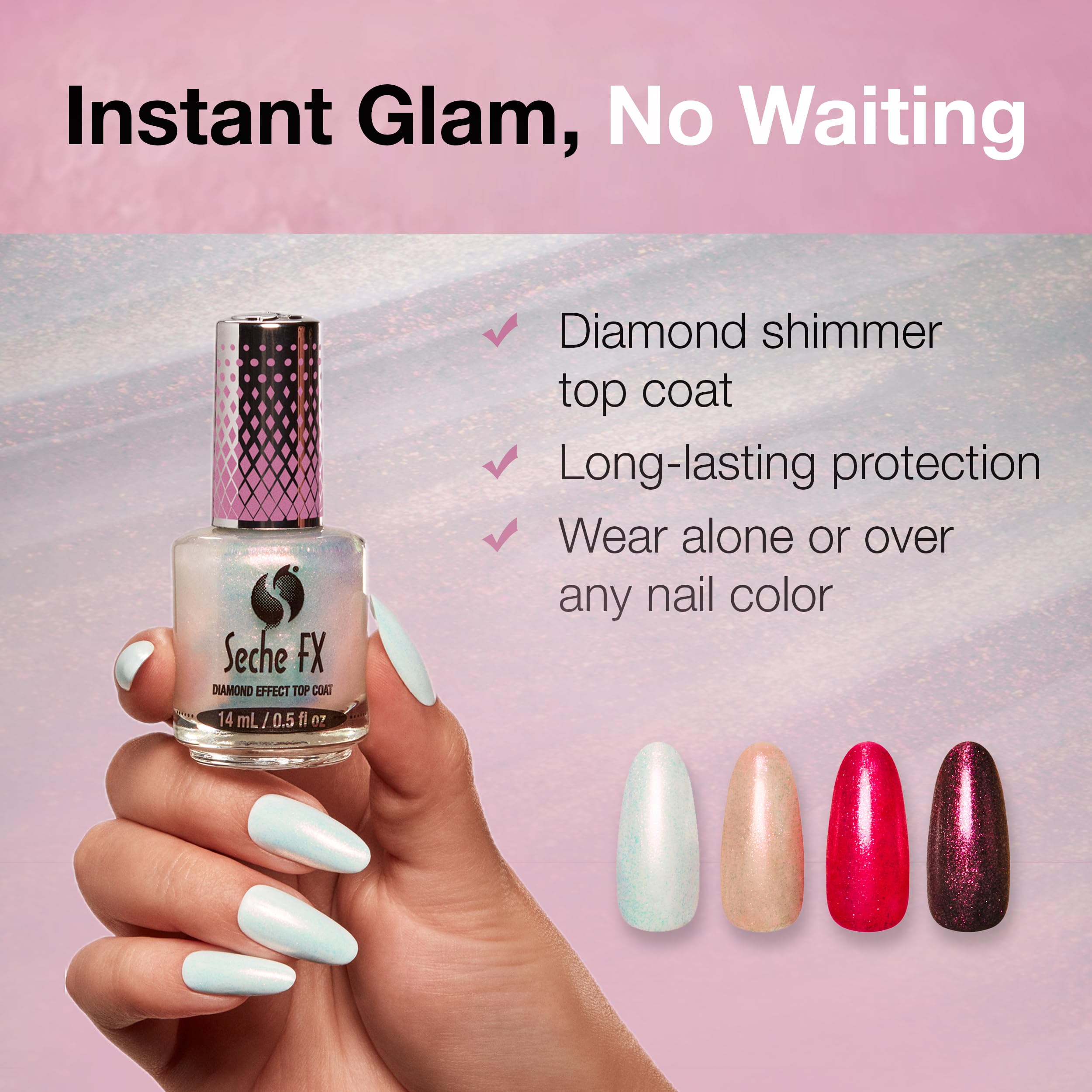 Amazon.com : Seche Fx Diamond Effect Top Coat - Pink, Transforming
