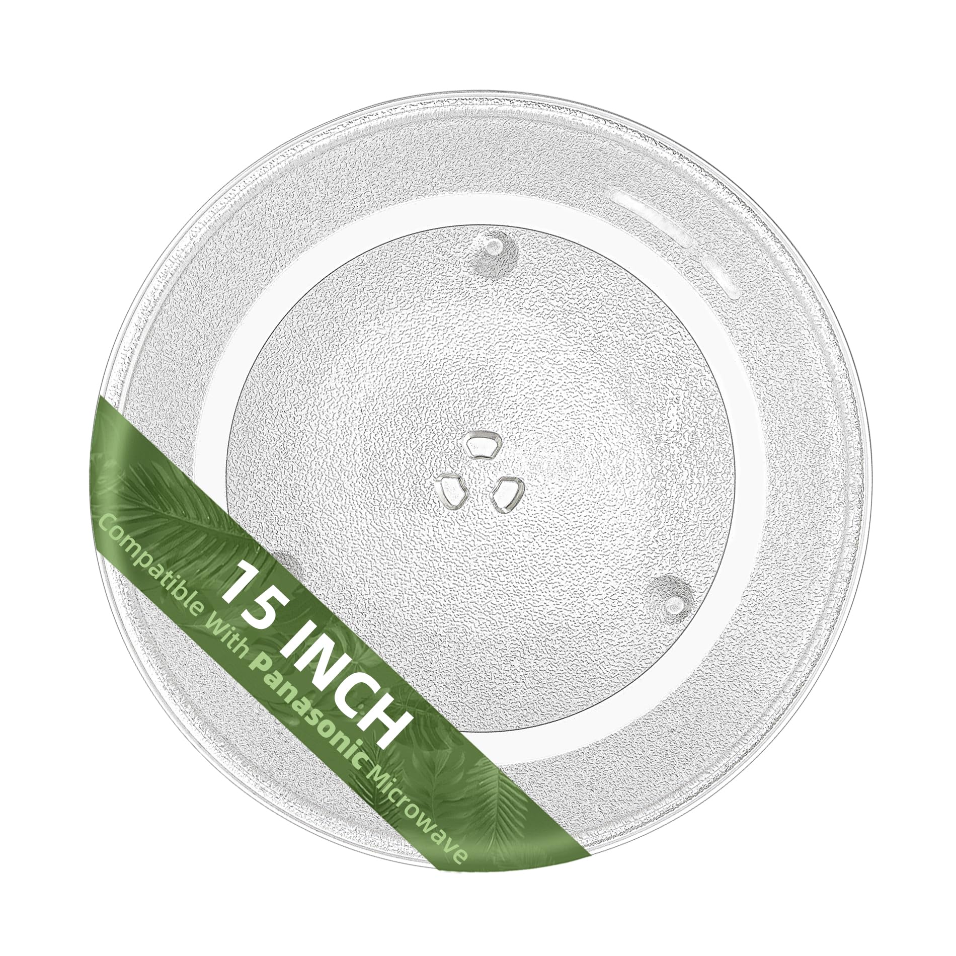 15" Microwave Glass Plate for Panasonic Microwave Plate F06014W00AP A06014A00AP, 15 Inch Replacement Microwave Glass Turntable Dishwasher Safe