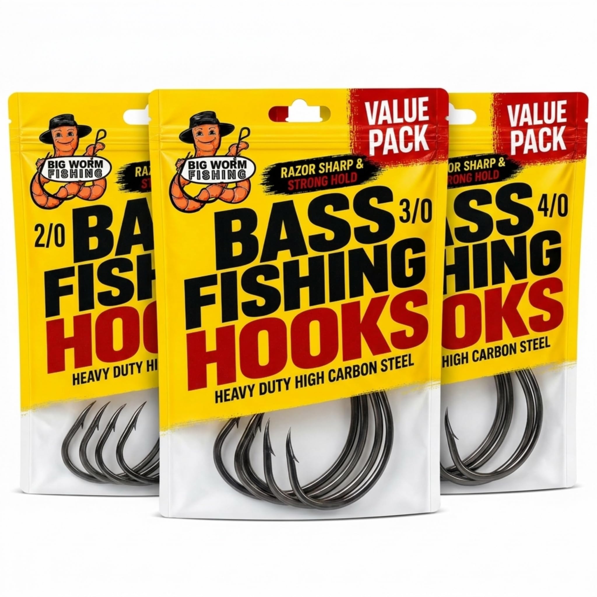 Worm Hooks for Bass Fishing- Texas Rig