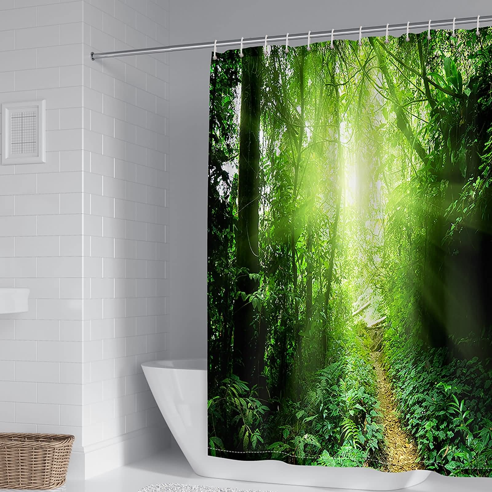 Rideau de douche imperméable et anti-moisissure en tissu 150x200