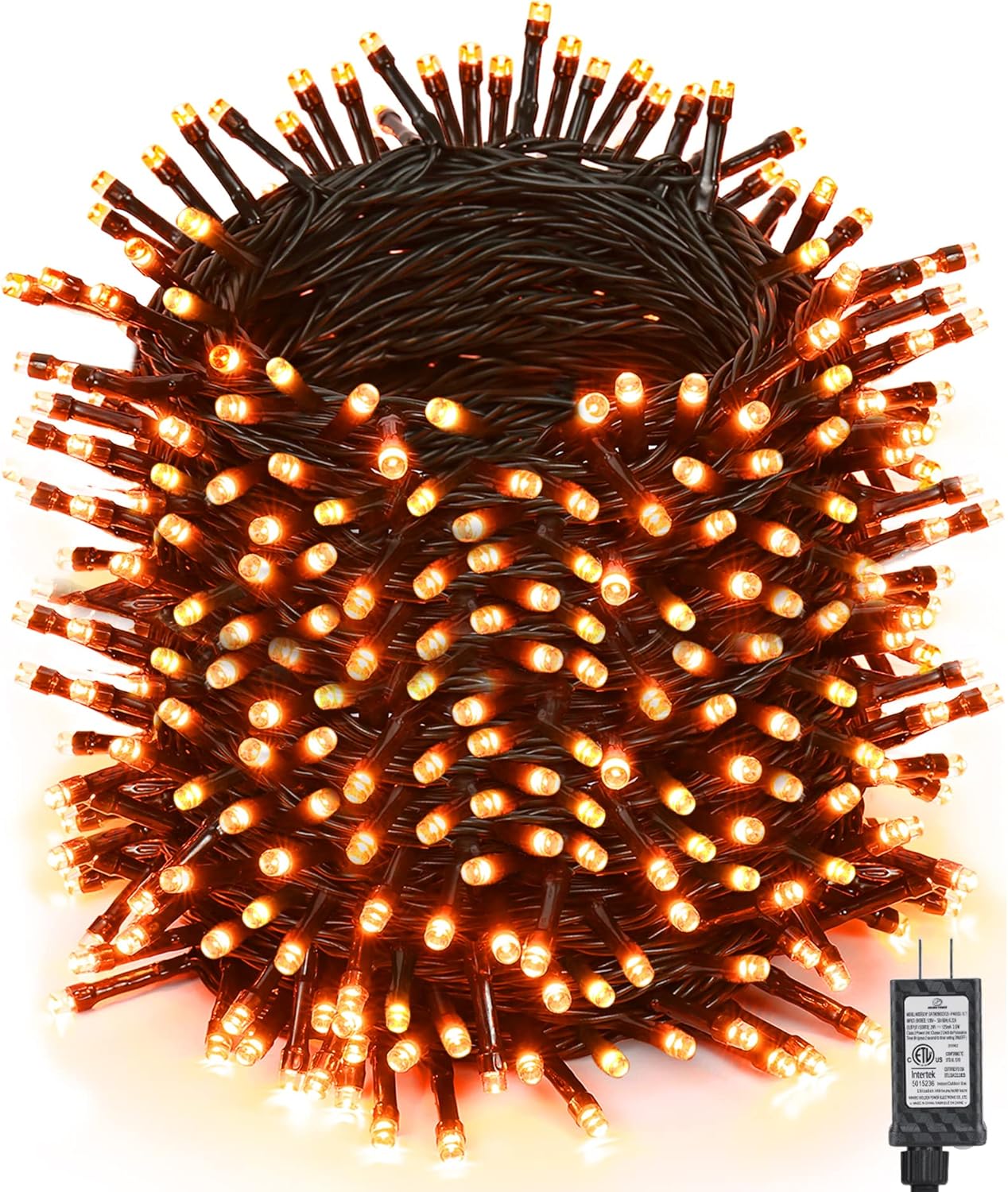 Lomotech Orange String Lights,196ft 600 LED String Lights, Outdoor