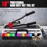 RZX 16" Rivet Nut Tool, Professional Rivet Nut Tool Setter Kit Including 12 Metric and SAE Mandrels, 115Pcs Assorted Rivet Nuts, Effortless Design, Aluminum Carrying Case