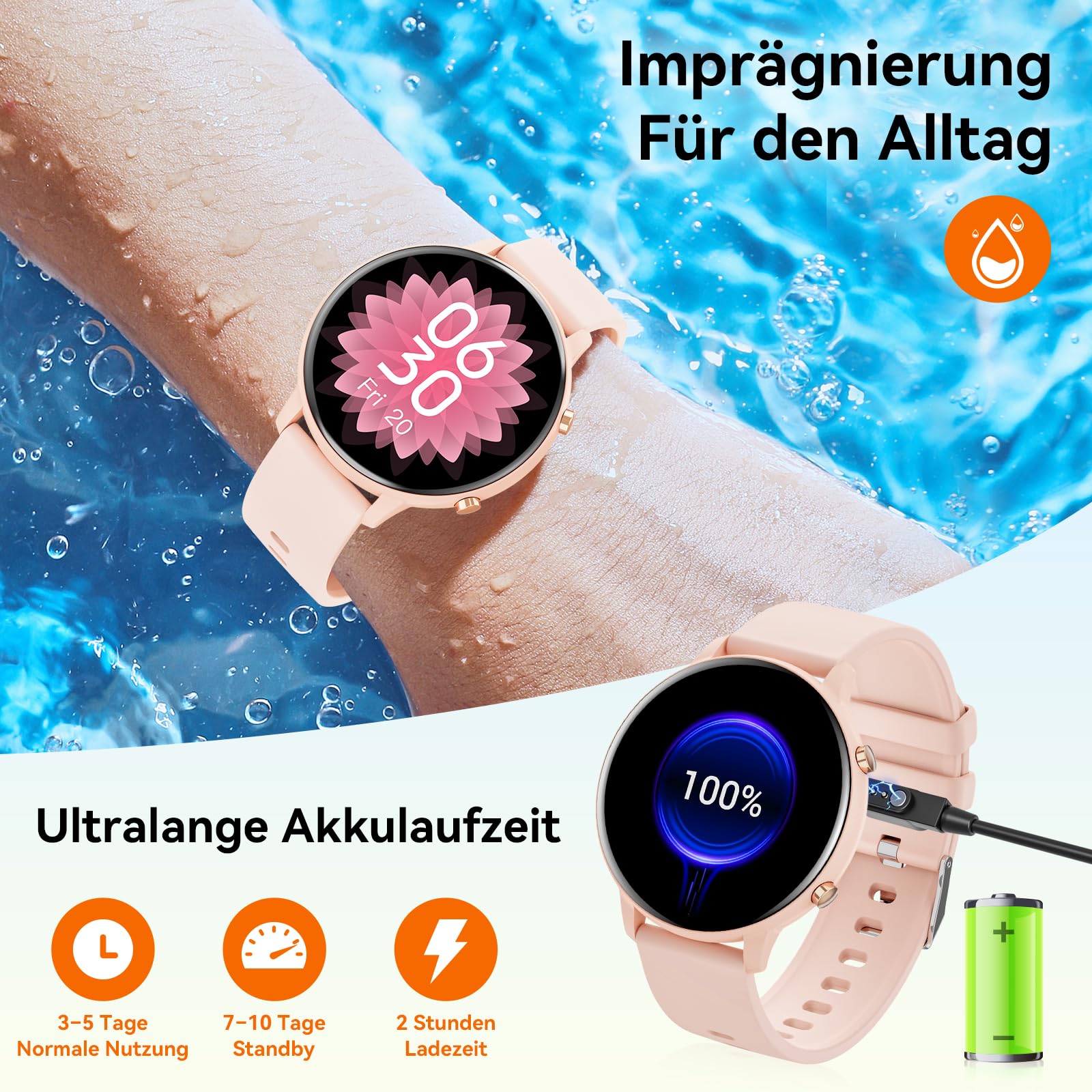 Hwagol Smartwatch Damen Herren, 1.39" Zoll Touchscreen Smart Watch mit Bluetooth Anrufe, Uhr Damen Herren mit 140+ Sportmodi SpO2 Pulsuhr Schlafmonitor Schrittzähler, Armbanduhr für iOS Android