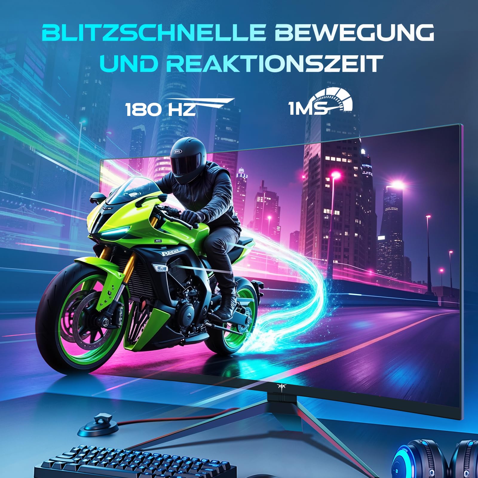 KTC Gaming Monitor Curved 27 Zoll, 180Hz, QHD 2K 2560 x 1440p, 1ms, HDR10, Freesync & G-sync, VA 1500R Rahmenlos Monitore, 120% sRGB, Blaulicht Reduktion PC Bildschirm, DP 180Hz, HDMI 144Hz, H27S17