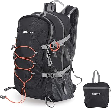 TREKOLOGY 30L Waterproof Lightweight Backpack Foldable, Durable Daypack for Men & Women with Chest Strap & Multiple Compartments Compact, Comfortable, Ideal for Hiking, Camping, Travel & Outdoors