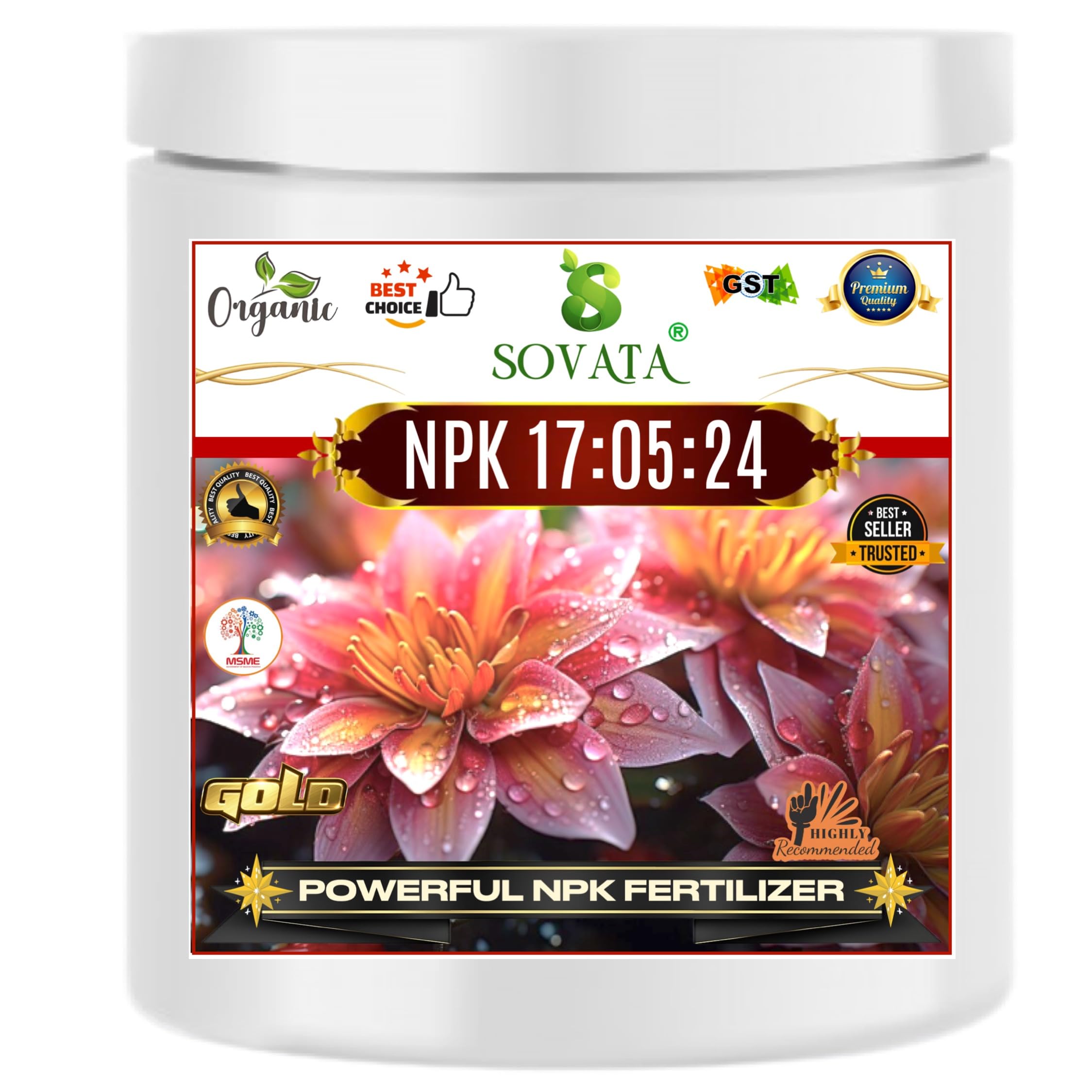 NPK 17:05:24, Essential Powerful Organic Fertilizer for Overall Healthy Growth of Plants. (900 gm)