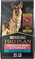 Vista 11 de Purina Pro Plan - Alimento para perros de raza grande con piel y estómago sensibles con probióticos, fórmula de salmón y arroz, bolsa de 34 libras