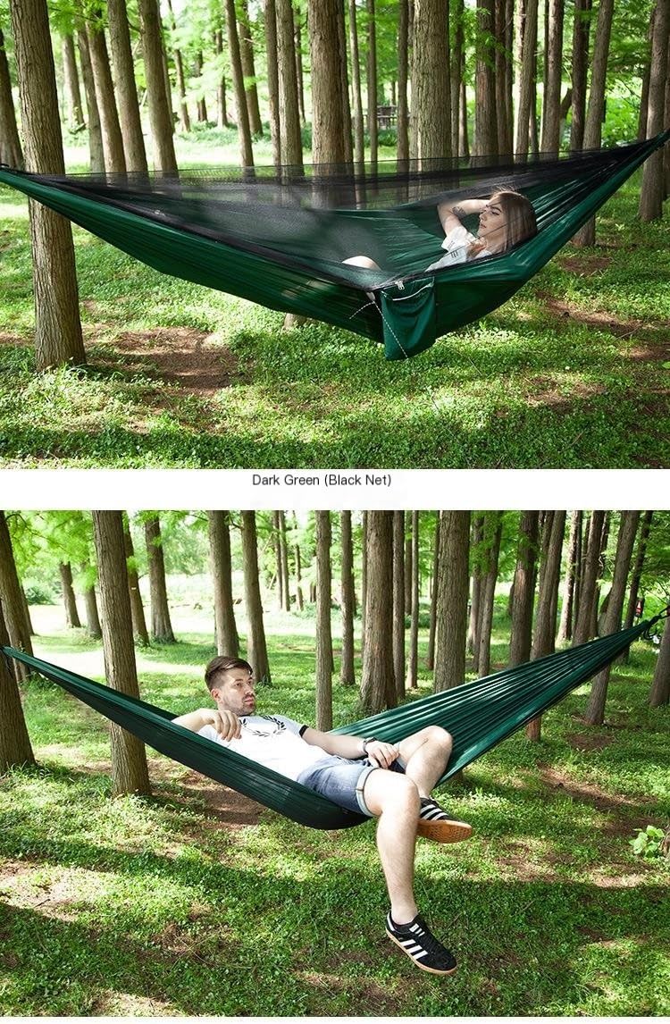 Mosquitera para Exteriores, Hamaca con paracaídas Doble y Red de Apertura rápida automática Camp Hik