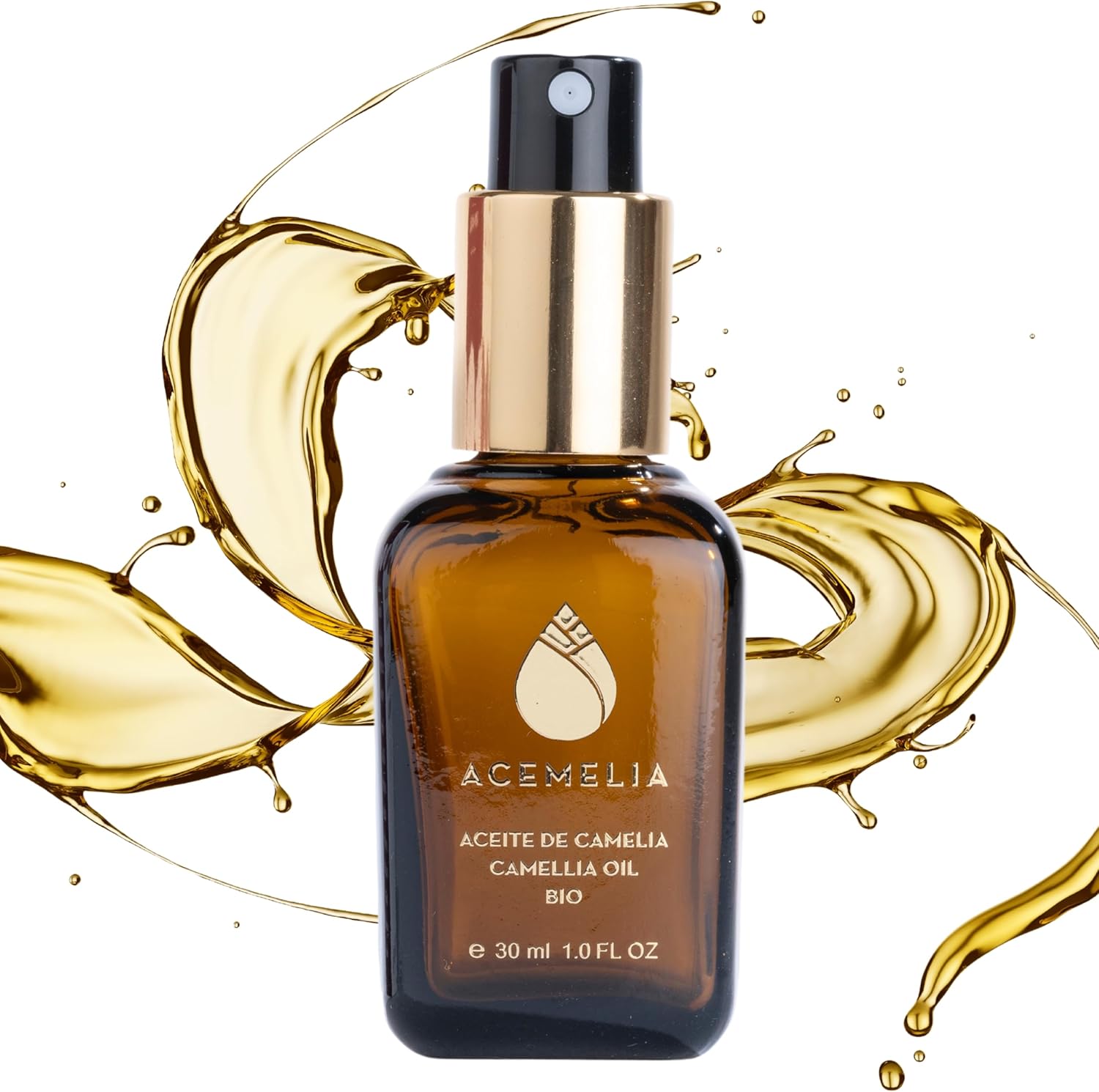 Camelia Bio Olie 100% Natuurlijk – 30ml – Hydraterend en Voedend voor Gezicht, Haar en Lichaam – Antioxiderende en Verjongende Eigenschappen – Direct Absorberende Droge Olie – Koud Geperst in Galicië