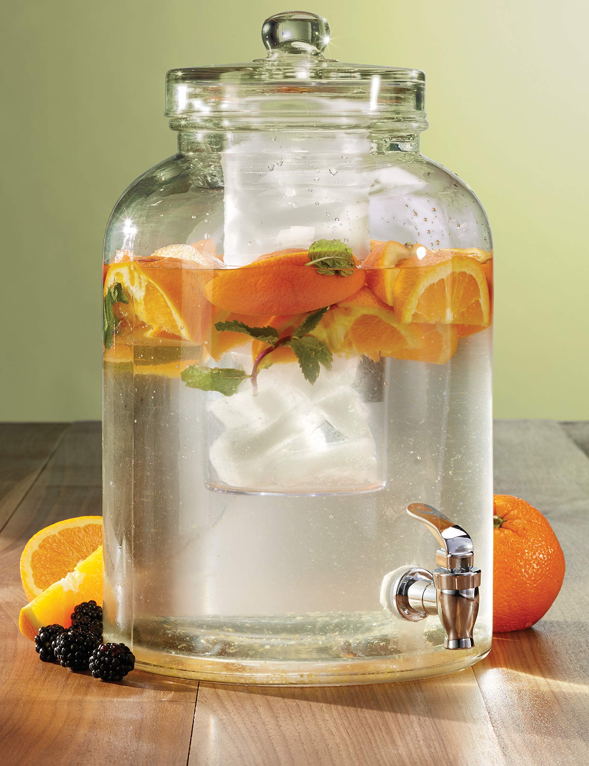 Mason Jar Fruit Water Dispenser Glass Dispenser For Infused Water