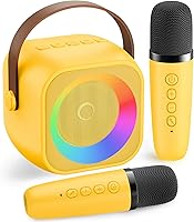 Vista 12 de Mini máquina de karaoke para niños y adultos, altavoz Bluetooth portátil con micrófono inalámbrico, para niñas de 4, 5, 6, 7, 8, 9, 10, 12 años