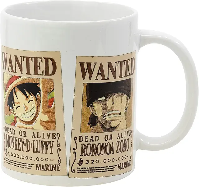 Taza One Piece Wanted 325 ML - Figuritas de One Piece Reutilizable