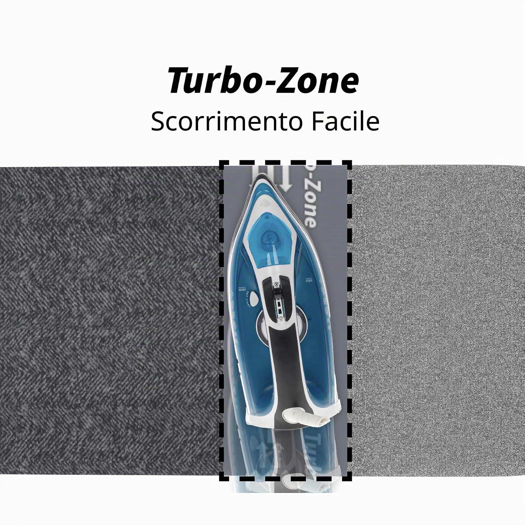 Rörets Asse da Stiro Pulse Dual Action - Turbo e Park Zone, Fodera a 4 Strati in Cotone Oeko-Tex, Telaio in Metallo e Design Brevettato - 108 x 32 x 90 cm