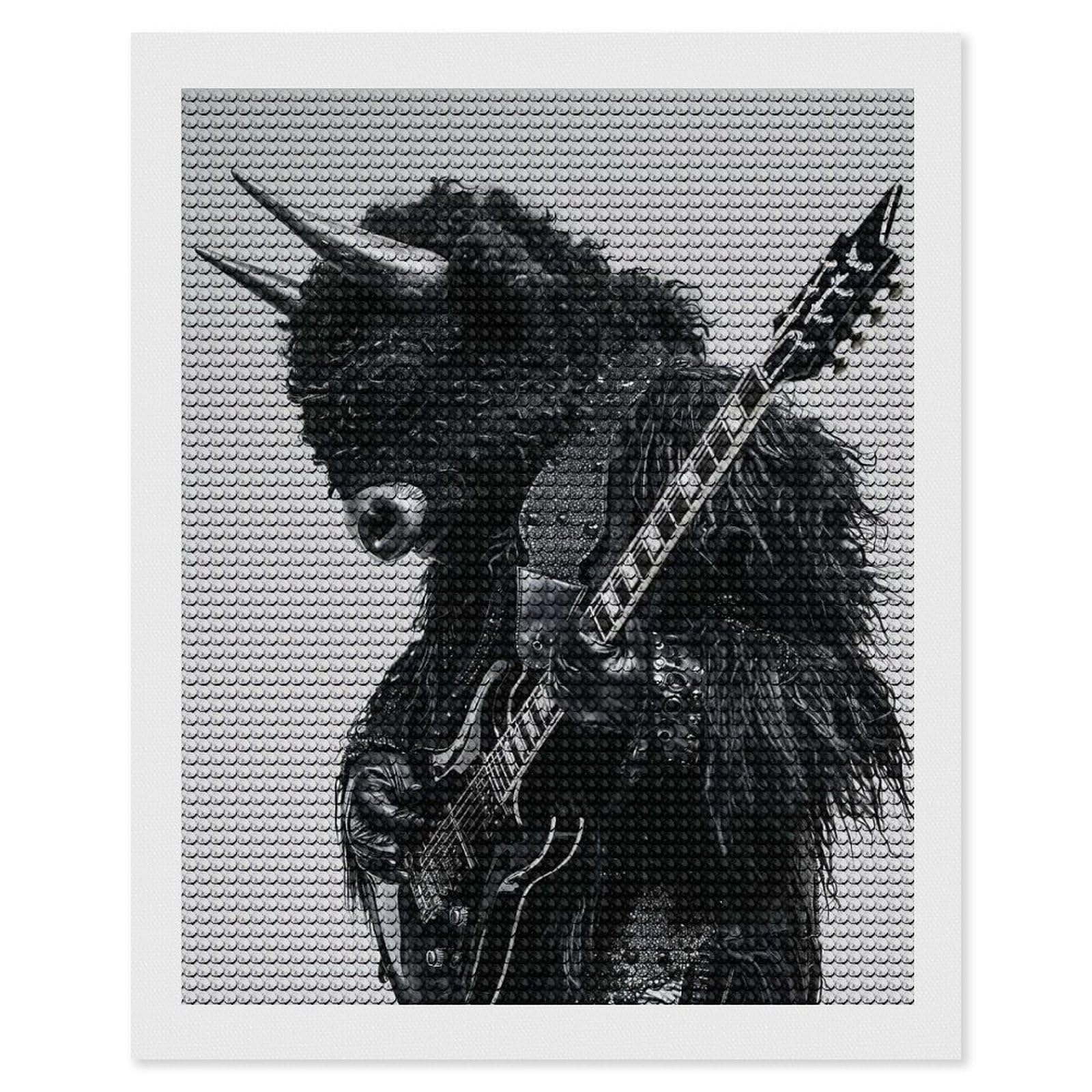 Junmoney Bison Guitar DIY Diamond Art Canvas Kit 16"x20", Decorate Your Room, Sparkling Round Gems, Fun Craft Experience, Farmhouse Decor