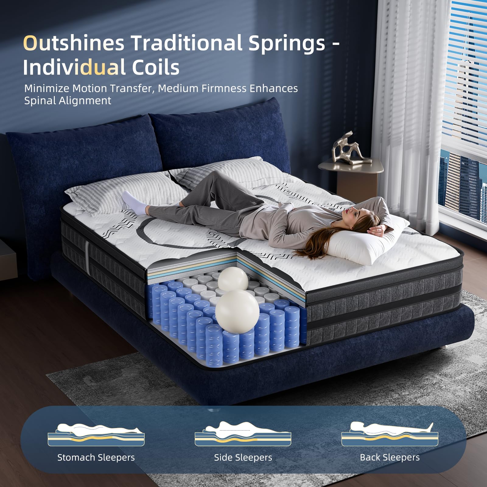 Best King Bed Mattress Picks for 2026 3 SayTale King Size Mattress, 12 Inch Hybrid King Mattress in a Box, Medium Firm, — product photo