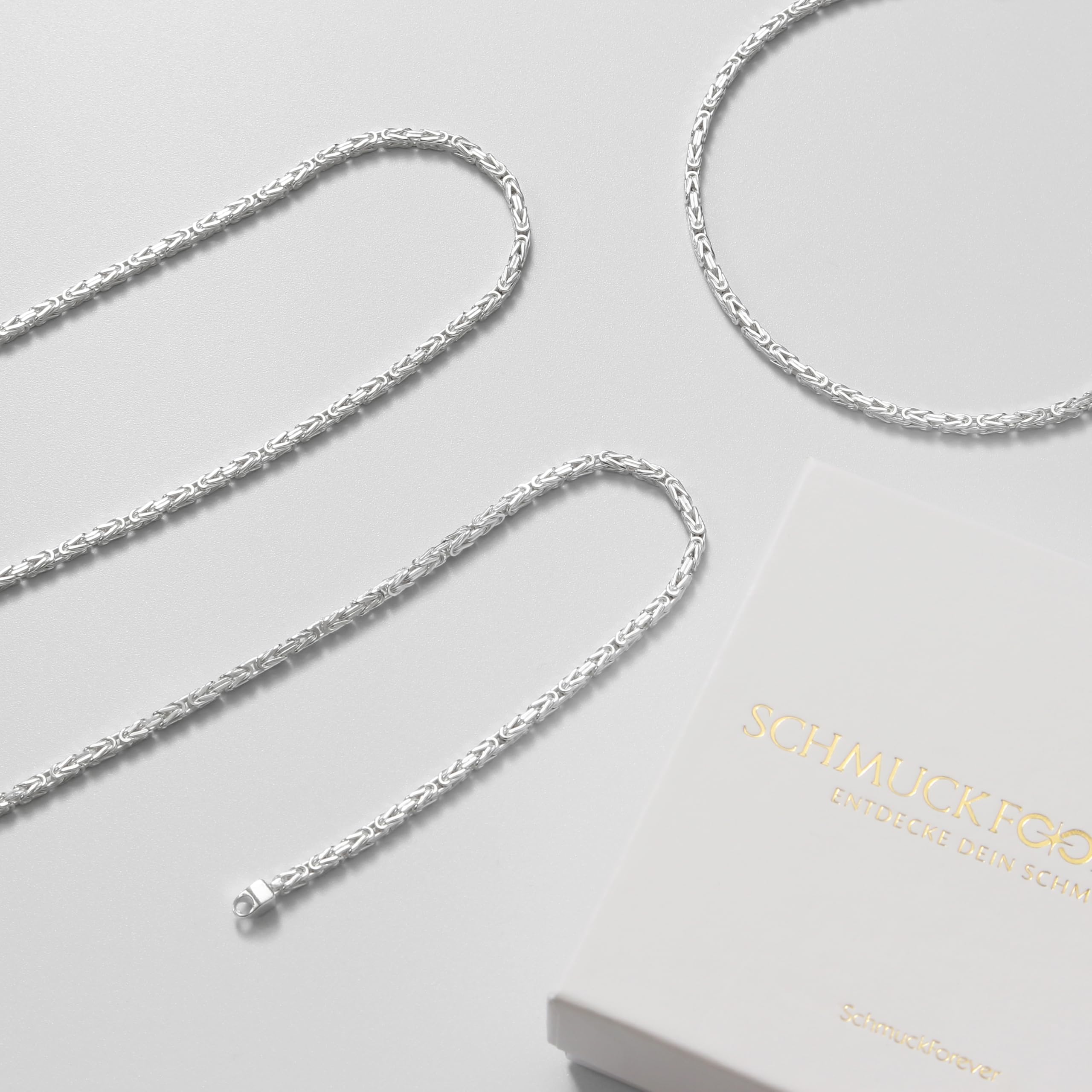 Königskette 2,2mm 925 Silber massiv - Länge Wählbar - Collier Halskette oder Armband
