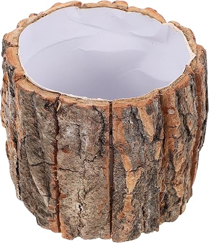 Hemoton Macetas rústicas para suculentas, macetas de cactus, árbol de madera, tronco, tocón, maceta, hierbas, cactus, bonsái, decoración para el