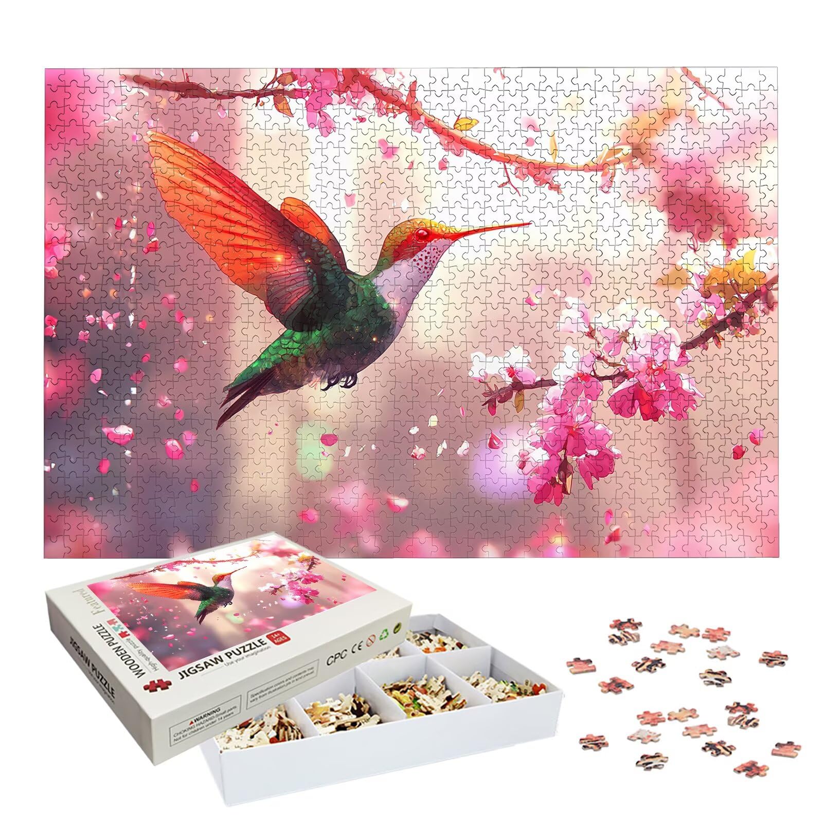 Puzzle 3000 Pièces Colibri, Puzzle 3000 Pièces Adultes et Enfants, Puzzles Bois avec Une Boîte d'emballage Exquise, Jeu Éducatif Puzzles Fleur, Decoration Maison, Cadeau Femme, Cadeau Homme, -8699
