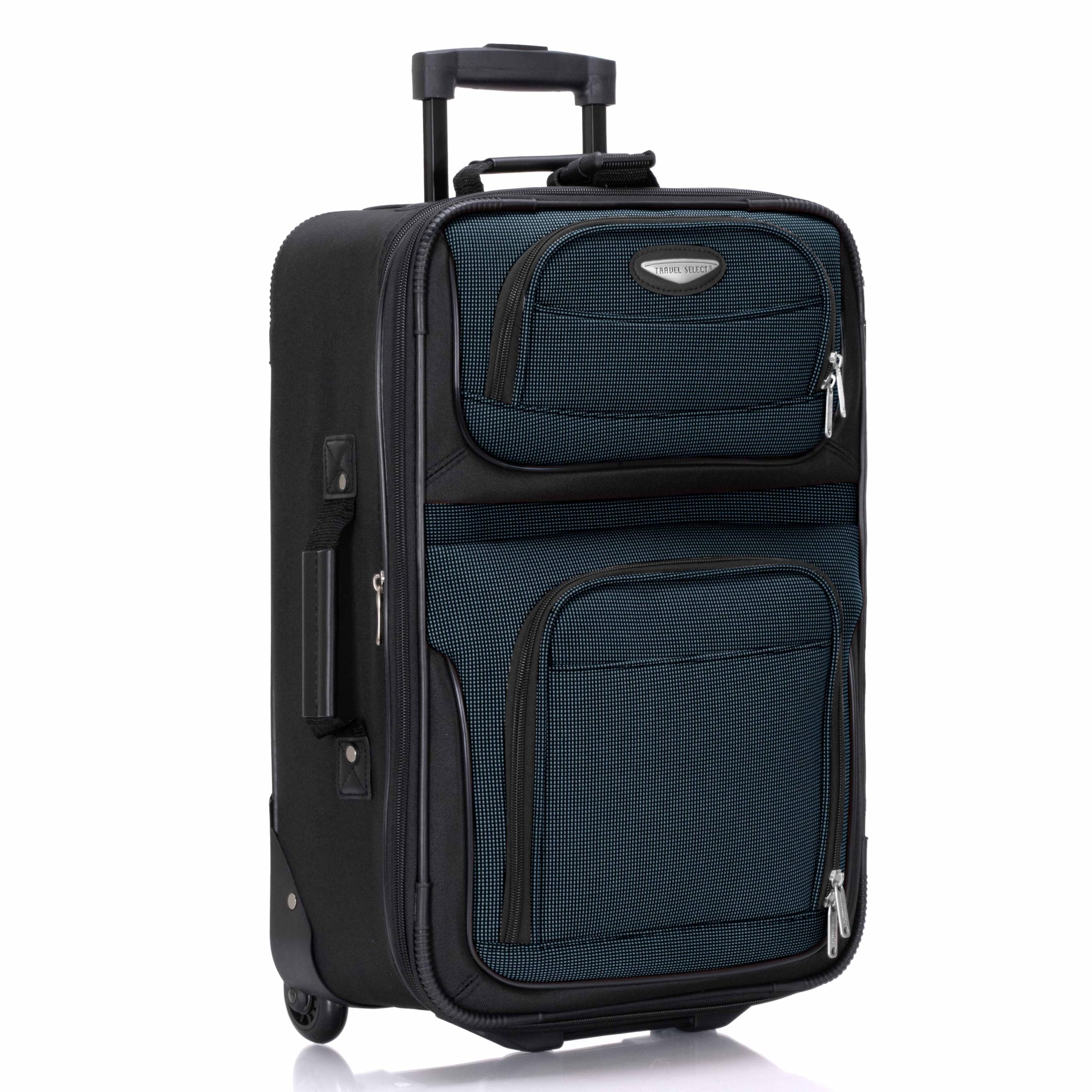 Amsterdam Softside Expandable Luggage with Rolling Wheels, Navy, 21-Inch Carry-on