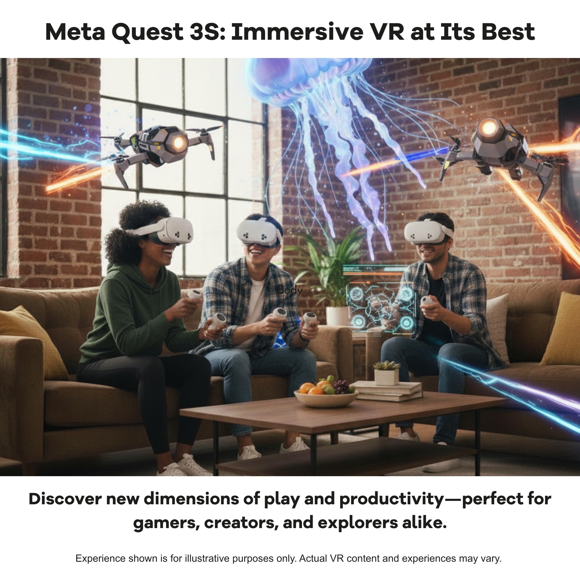 Meta Quest 3S – 128GB Advanced All-in-One VR Headset with Mixed