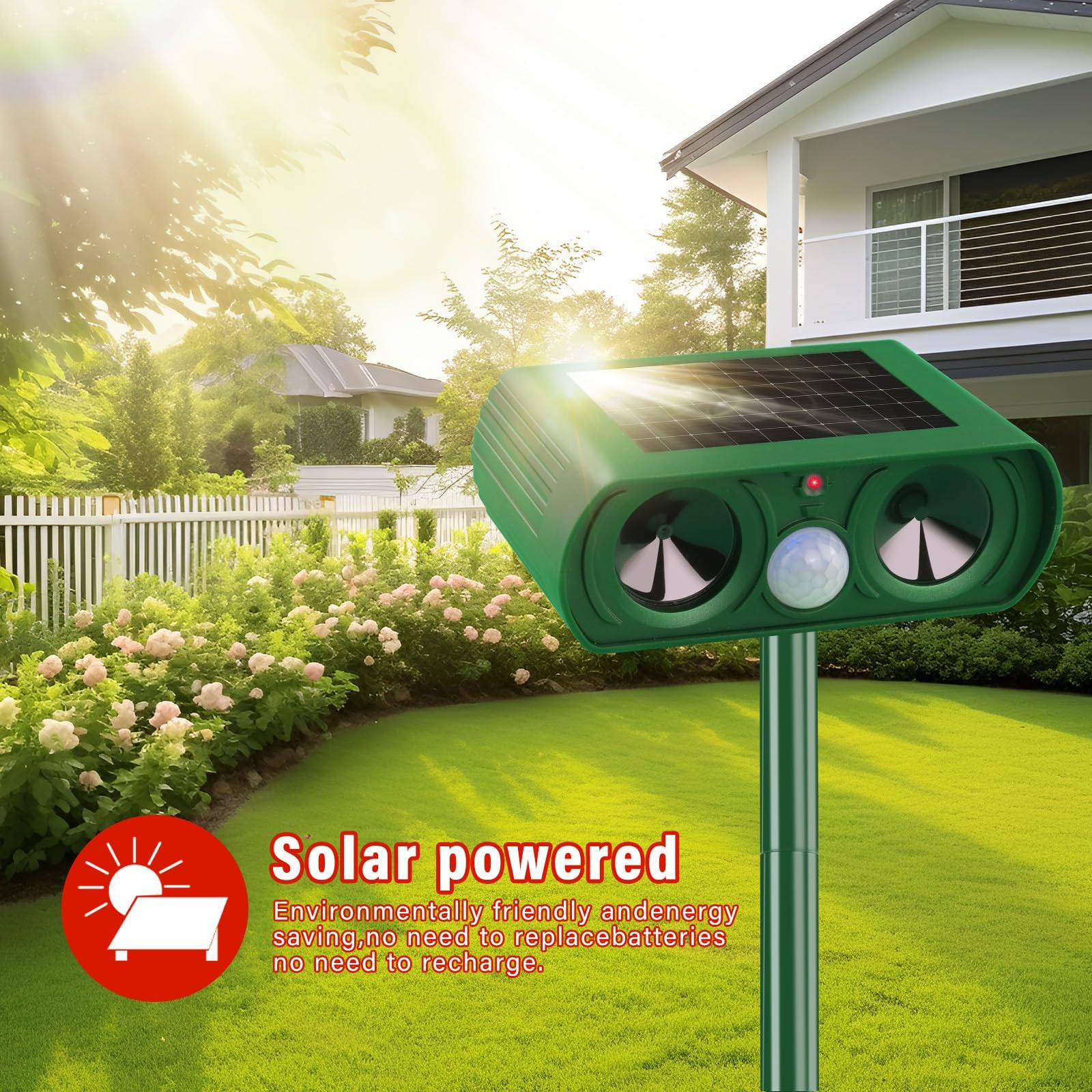 Dissuasore Gatti Repellente Volpi Ultrasonico Solare Impermeabile PX5 Giardino