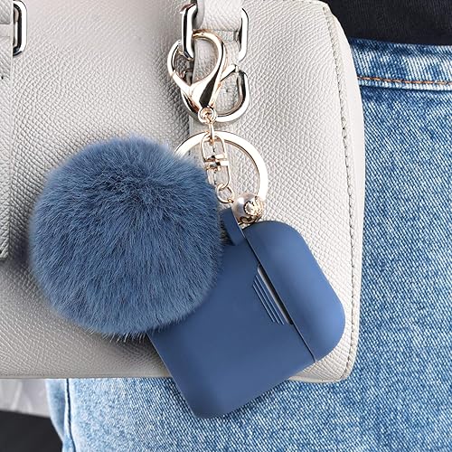 Miniatura 7 de Filoto - Funda para Airpods y Airpod para Apple Airpods 2 y 1, funda de carga, bonitas cápsulas de aire, accesorios de silicona, llavero, pompón,