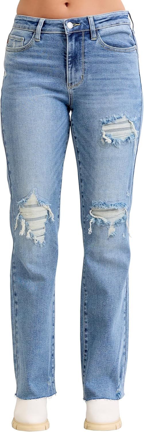 Judy Blue Womens Jeans - Mid Rise 90's Straight
