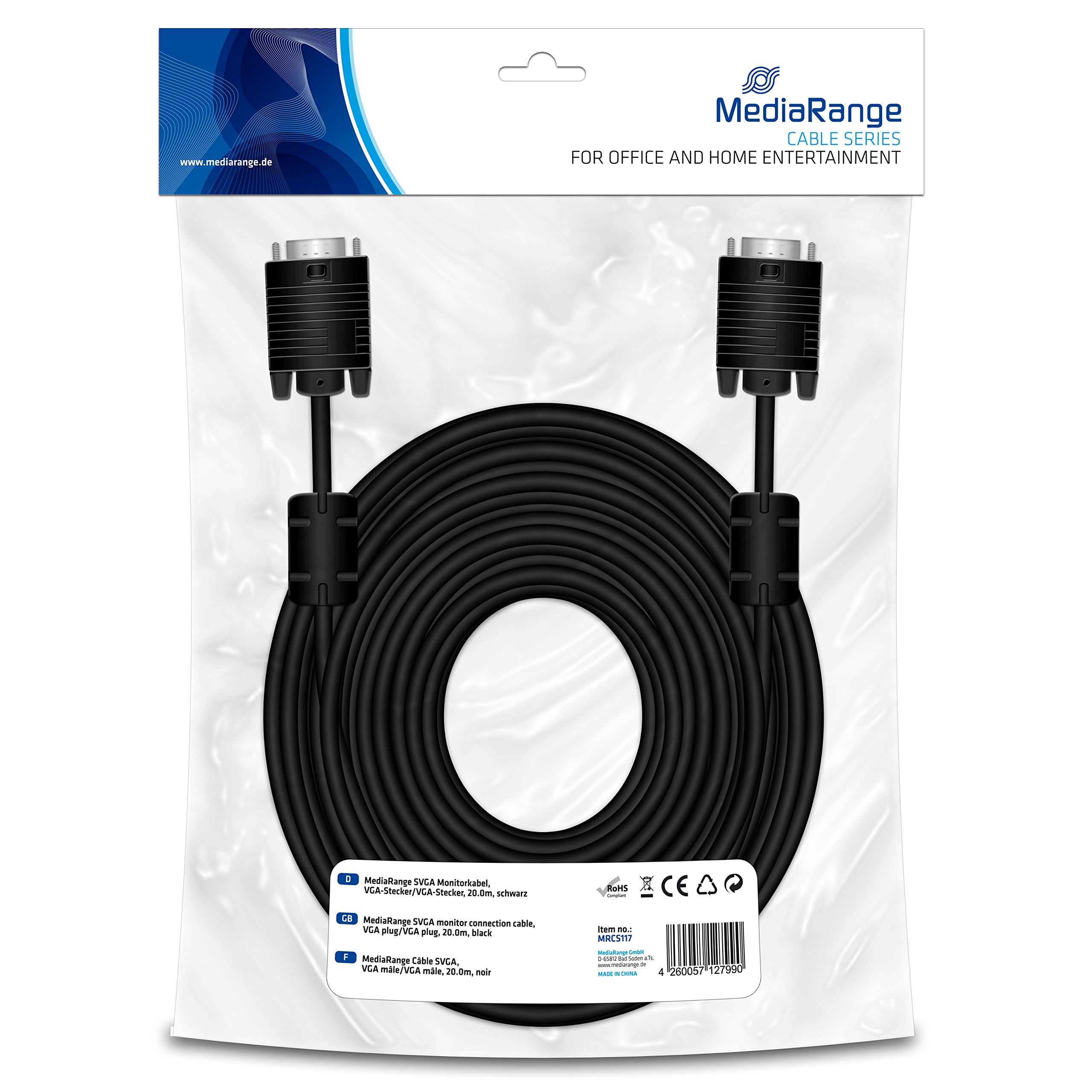 MEDIARANGE MRCS117 VGA Cable 15-Pin 20 m