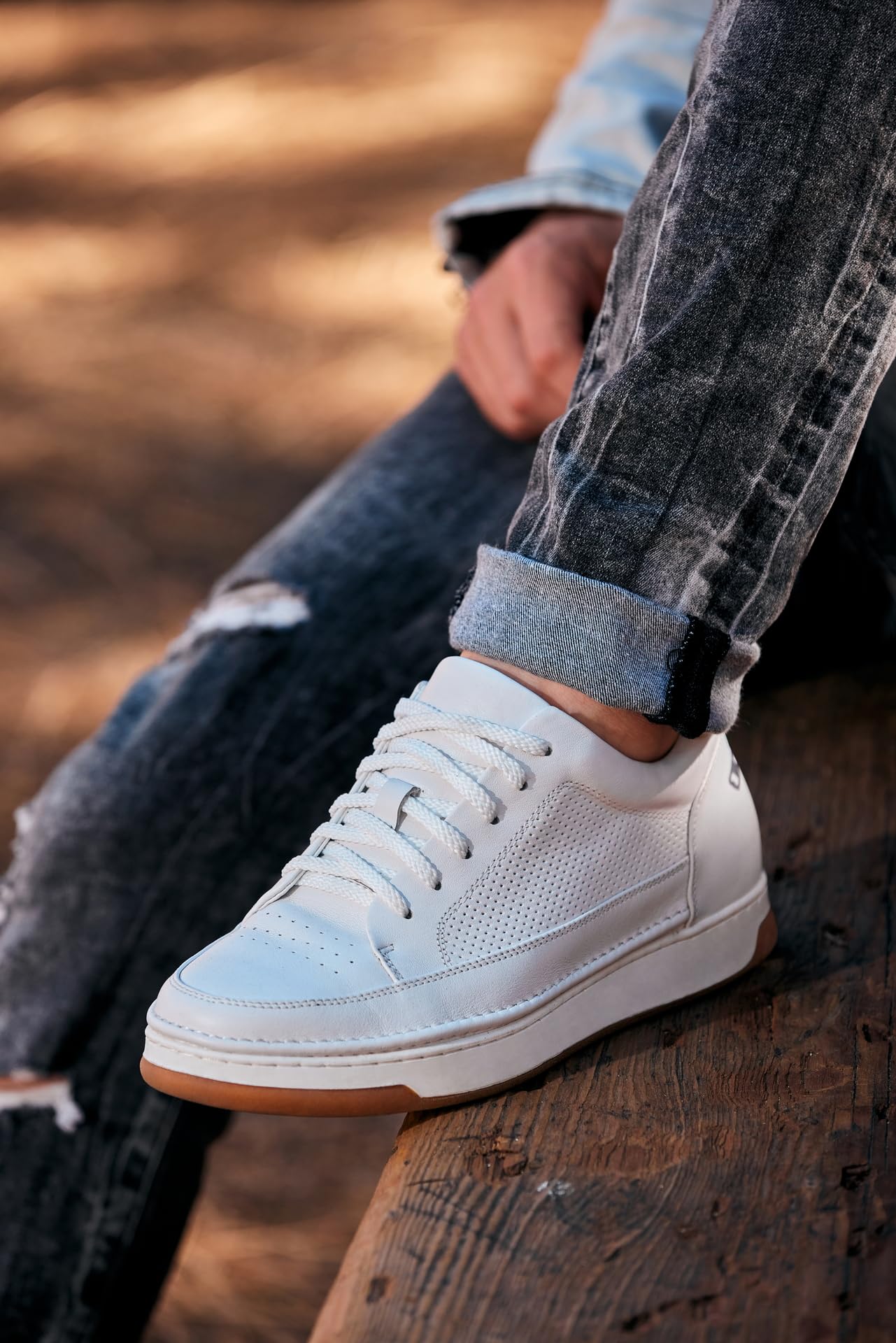 CALTO Zapatos de elevación invisibles para hombre con aumento de altura – Zapatillas de cuero de primera calidad con cordones – 2.6 pulgadas más altas