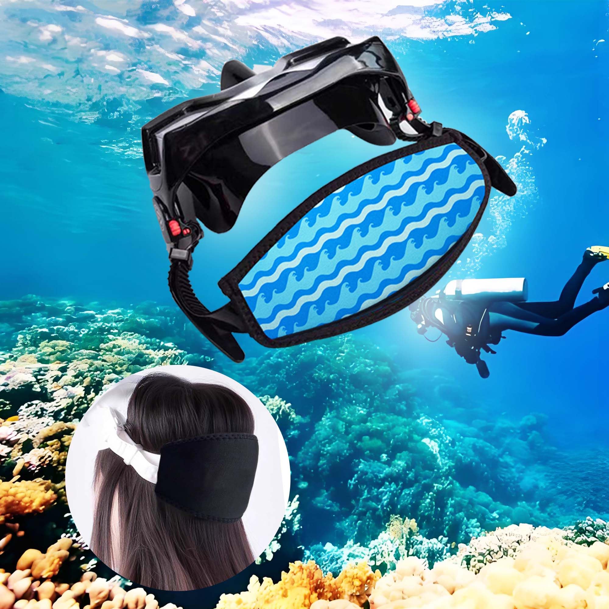 2 Pezzi Cinturino Maschera in Neoprene Cinghia per maschera subacquea in neoprene Copertura per Cinghia per Maschera in Neoprene per Copertura Maschera Nuoto, immersioni