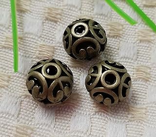 120 Cuentas espaciadoras Huecas chapadas en Bronce de 12 x 10 mm S5075 para Hacer Joyas de Bricolaje
