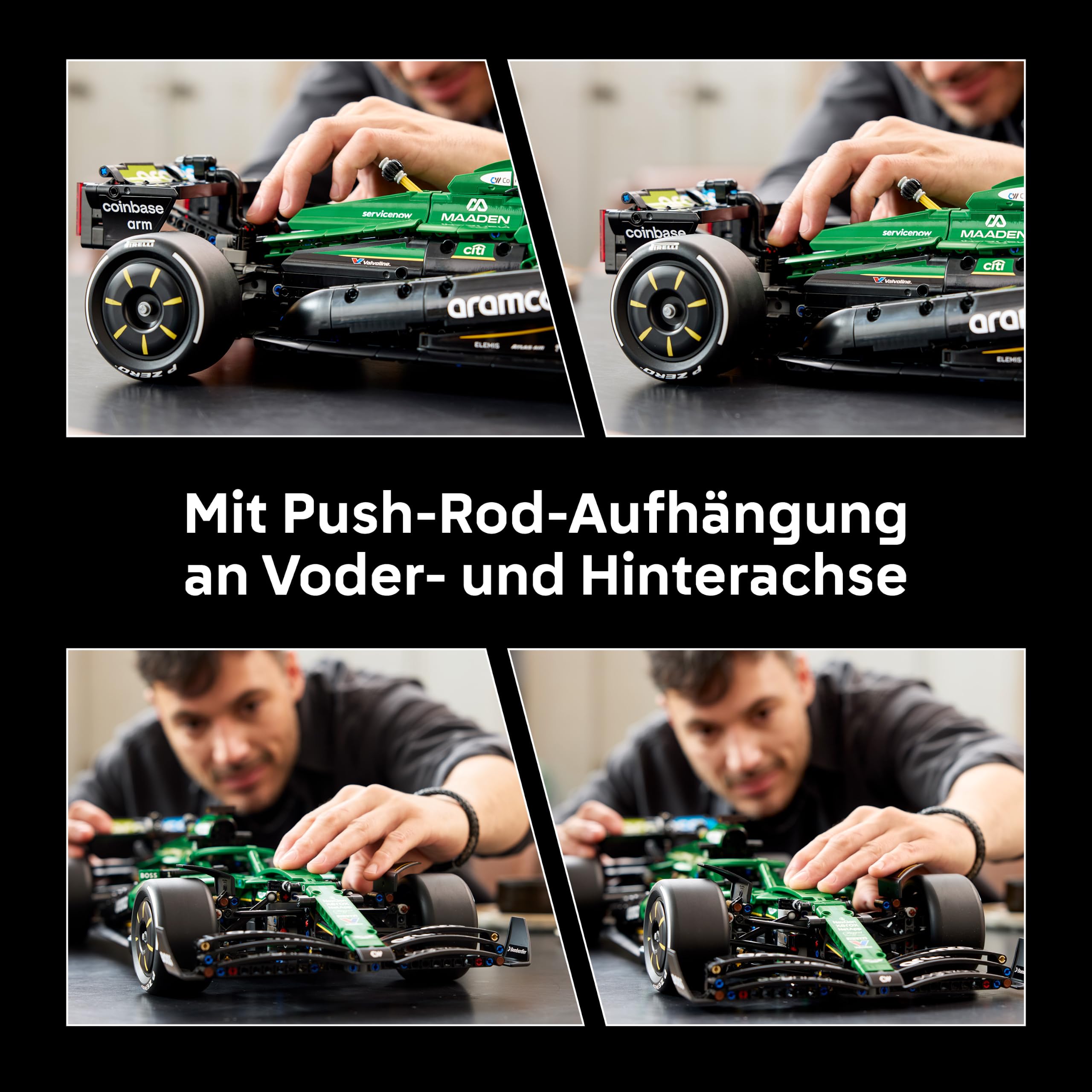 LEGO Technic Aston Martin Aramco AMR25 Formel 1 Rennwagen - Modellbau für Erwachsene - Rennauto mit V6-Motor, Differential & DRS-Aktivierung - Geschenkidee für Racing- & Motorsport Fans - 42240