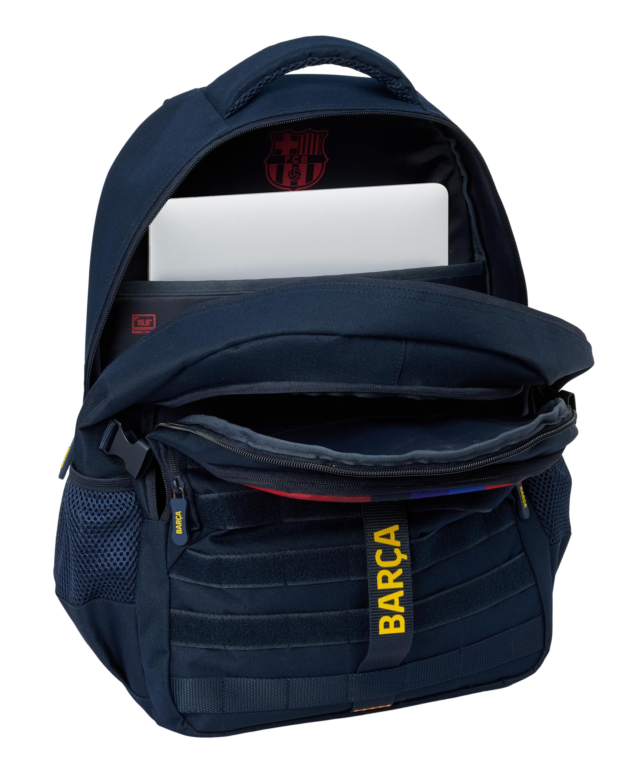 Safta F.C. BARCELONA 1ª EQUIPACIÓN 26/27 - Mochila Cross Doble, para Uso Diario, Ideal para Niños de Diferentes Edades, Cómoda y Versátil, Calidad y Resistencia, 34x15x46 cm