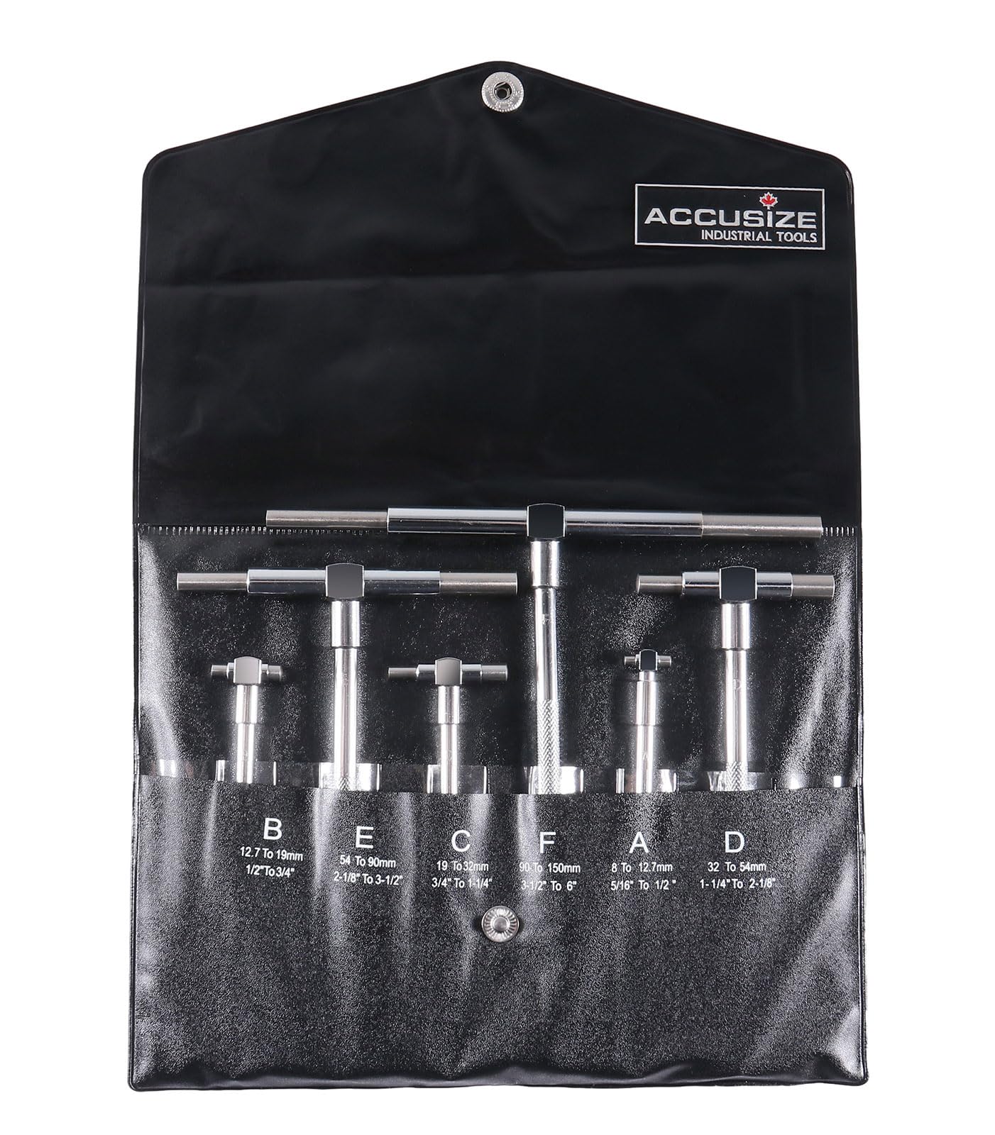 Accusize Industrial Tools 5/16'' - 6'', 6 Pc Telescoping Gage Set, 3602-5011