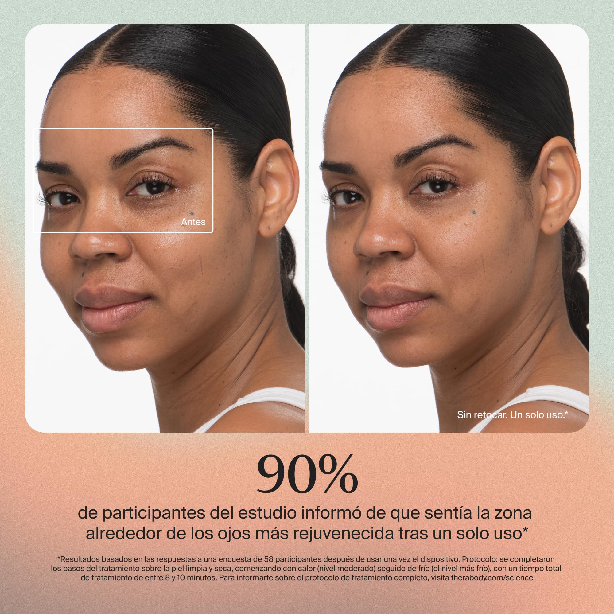 TheraFace Depuffing Wand de Therabody – Tratamientos faciales de frío y calor para reducir la hinchazón y dar luminosidad al rostro - Blanco