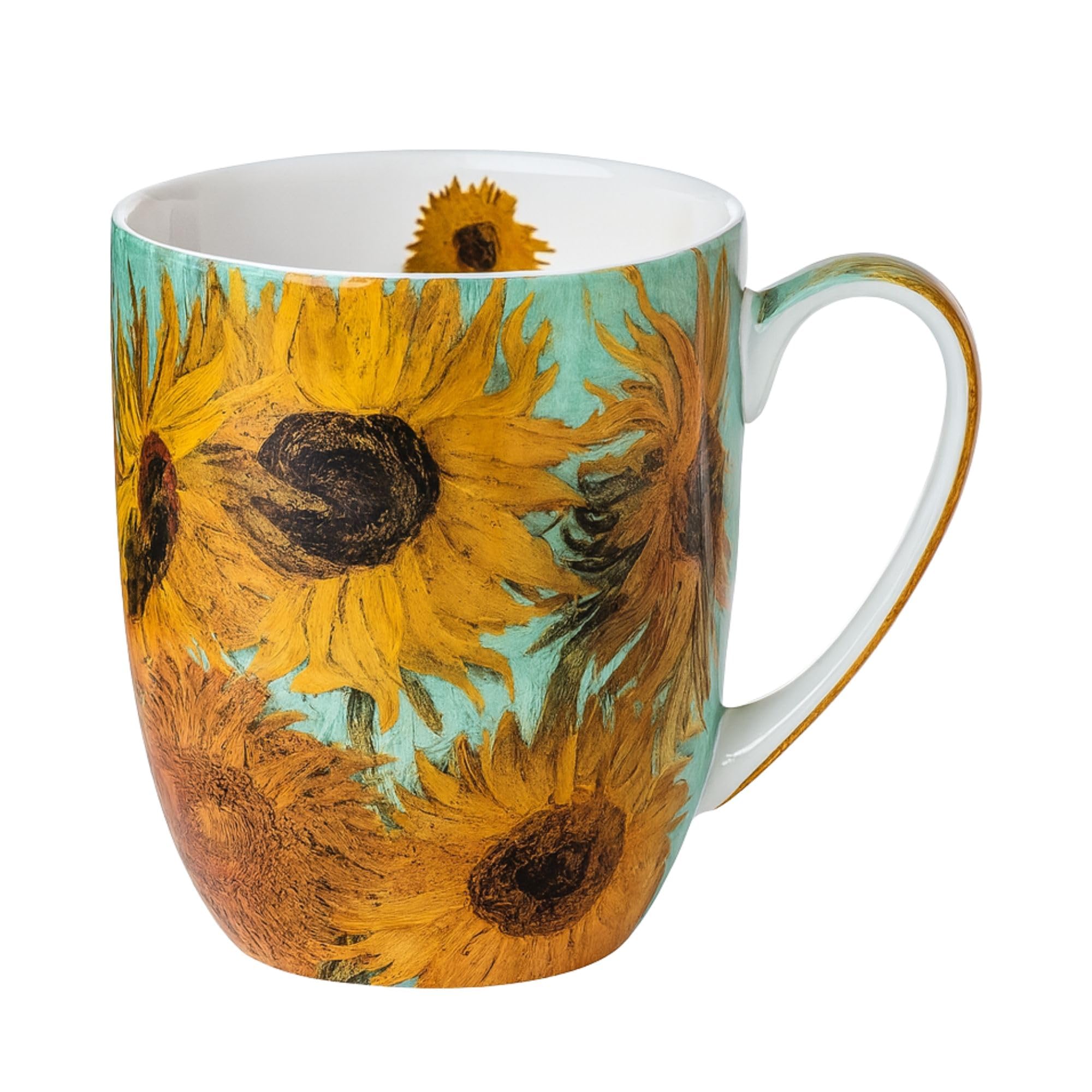 McIntosh Van Gogh Sunflowers Fine Bone China Latte Mug,12.5 oz
