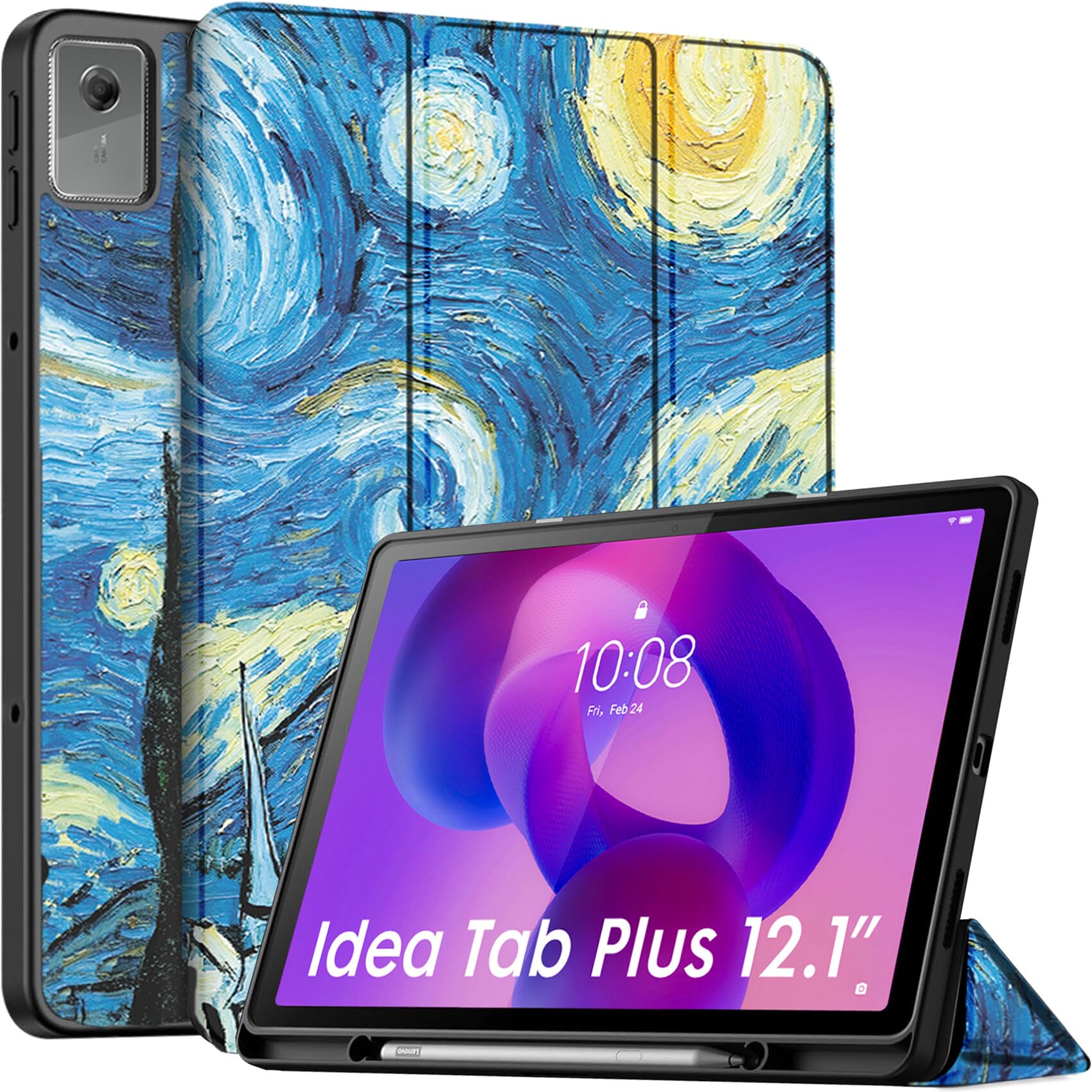 Robustrion Cover for Lenovo Idea Tab Plus 12.1 inch Cover Case with [Pencil Holder], Trifold Cover Case for Lenovo Idea Tab Plus Tablet Cover [Auto Sleep Wake Support] - Black — Amazon image 14