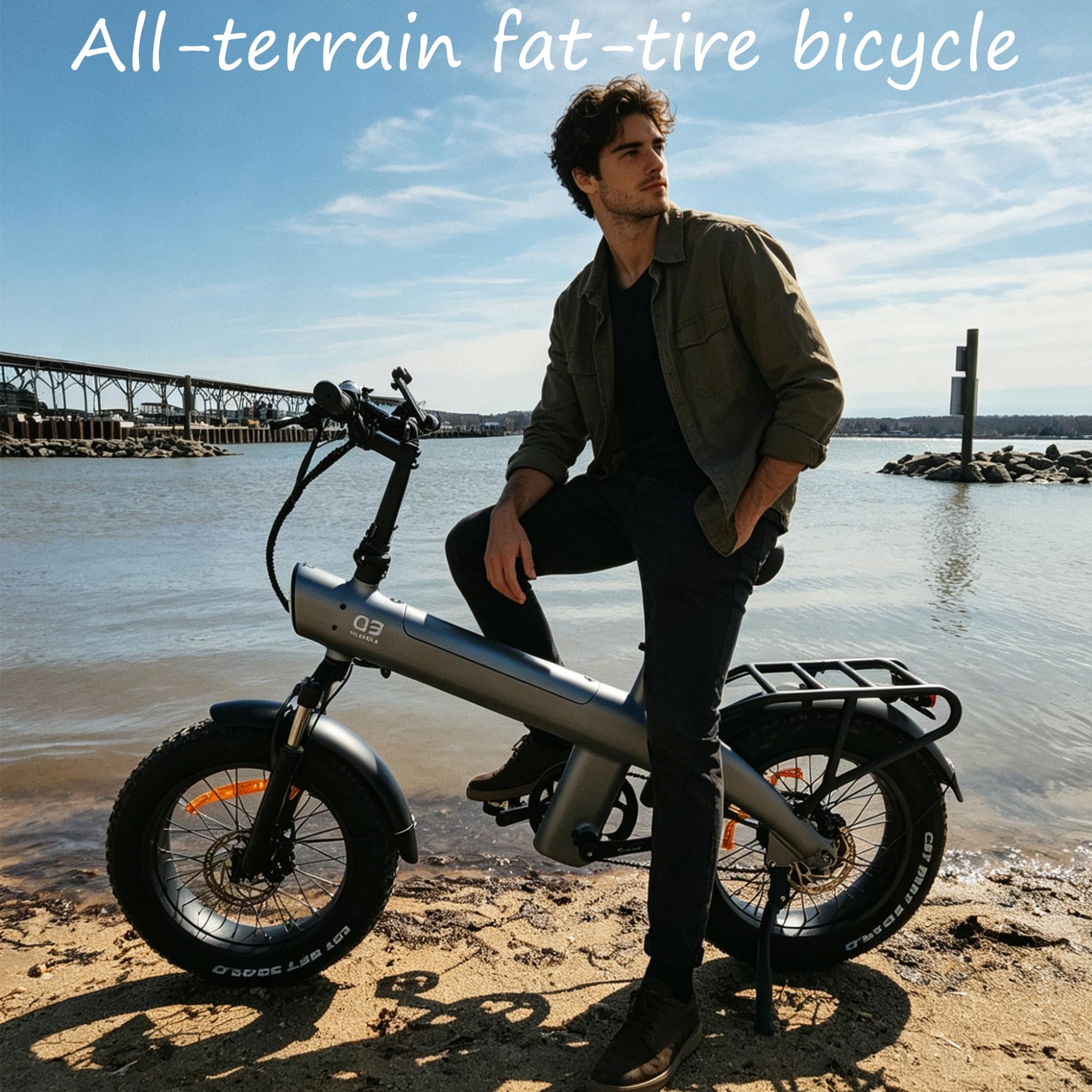 HX Q3 Bicicleta Eléctrica Adultos para Commuting, 48V 20AH Batería Extraíble, 115Nm Motor Potente E-Bike, Frenos de DIS Hidráulicos Fat Bike, Alcance 60-120KM, 20"x4.0" Neumáticos para Todo el Terren