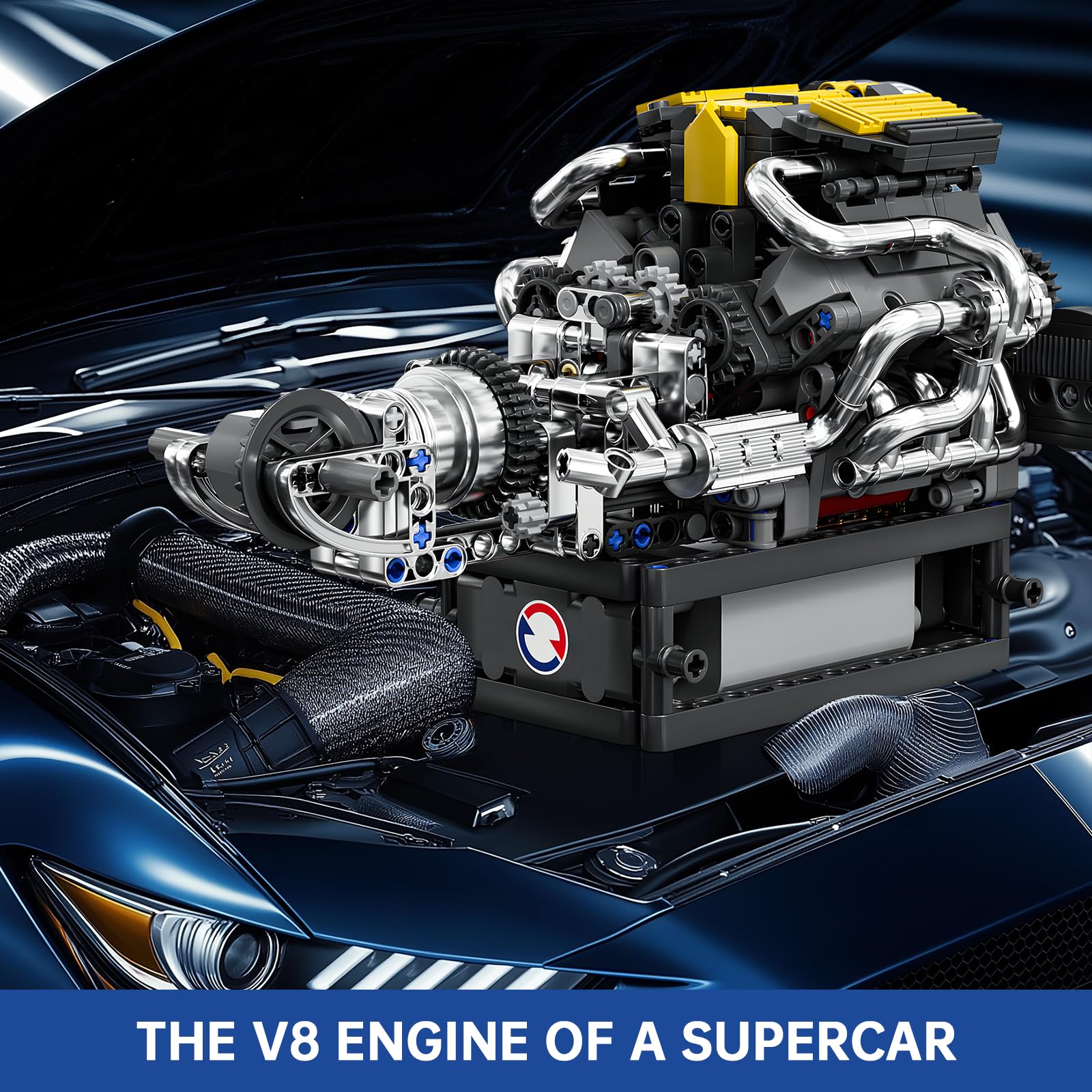 Mould King 10207 Kit De Construcción del Motor V8 Kit De Construcción del Motor V8 Kit De Modelo del Motor De Simulación Auto Motorbauatz Für Auto Lkw Fans (761 Piezas)