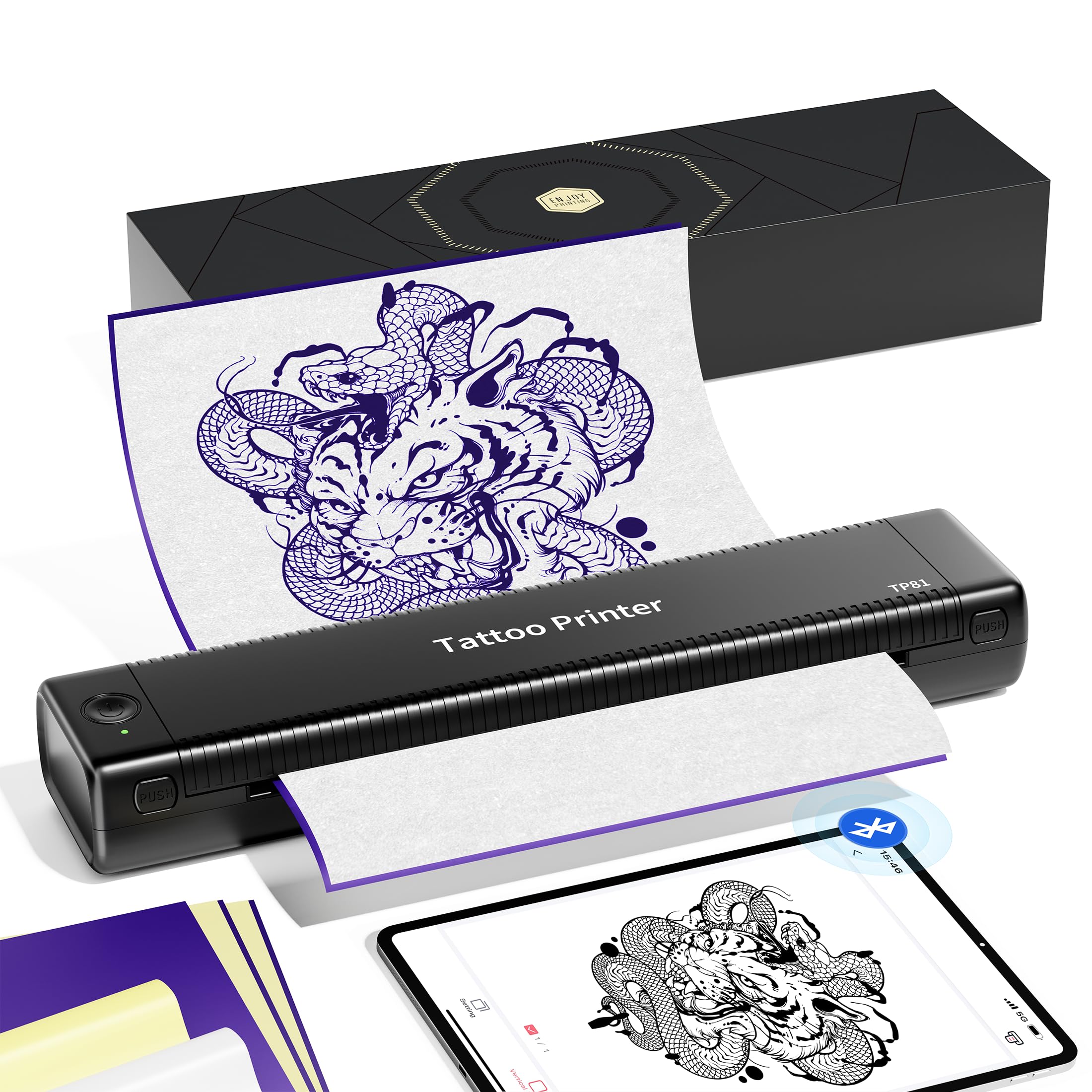 ItriAce TP81 Termocopiadora Tattoo, Impresora Termica Tattoo para Tatuadores, Termocopiadora Tatuaje con 10 pcs de Papel para Tatuajes