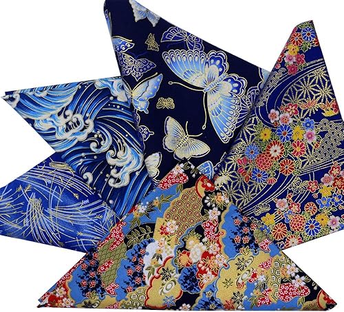 Miniatura 2 de Paquete de 5 piezas de tela de algodón para manualidades, parches cuadrados, 20 x 20 pulgadas (19.7 x 19.7 in), coloridos manteles de algodón estilo