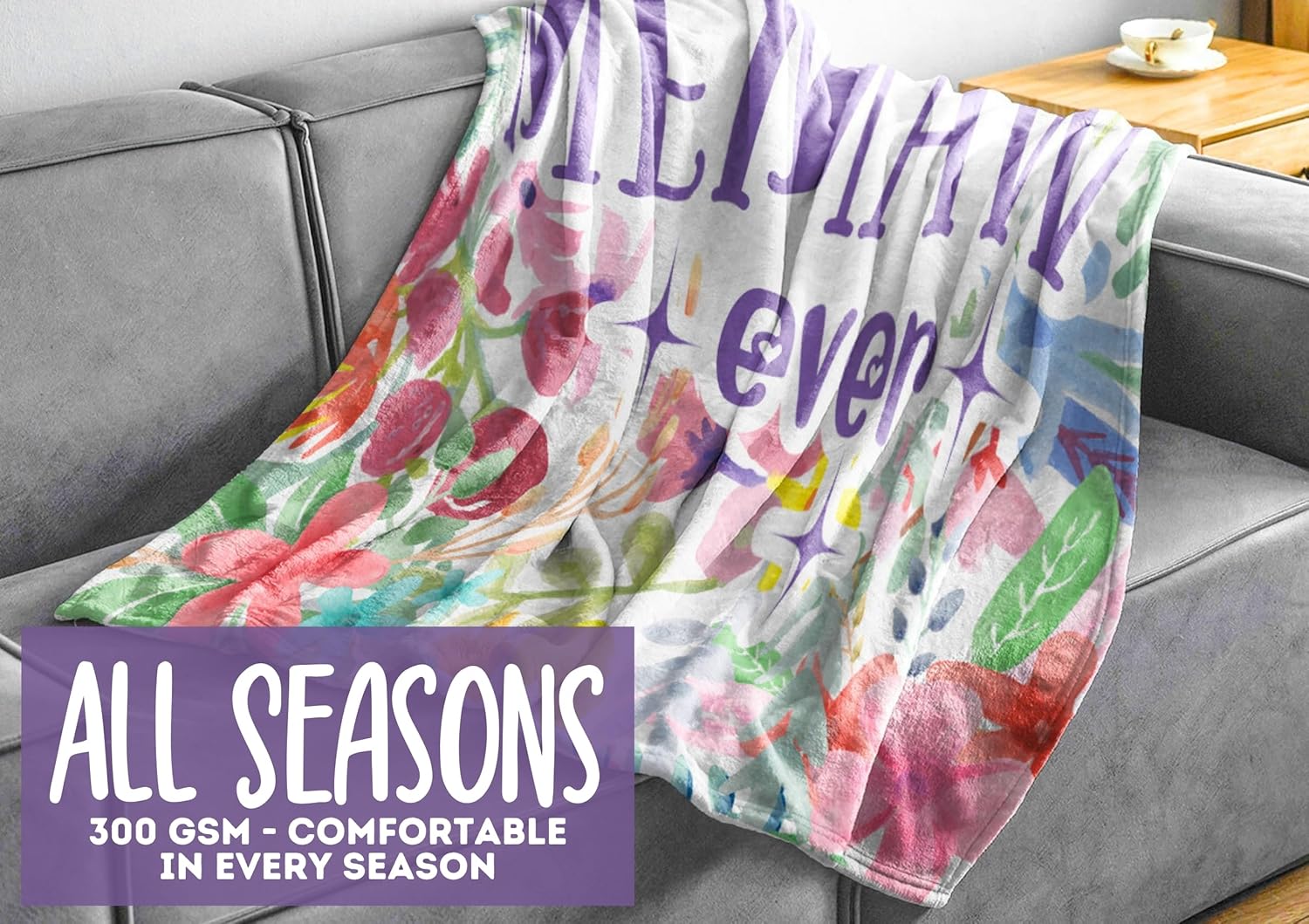 InnoBeta Memaw Gifts, Grandma Gifts for Memaw, Flannel Throw Blankets on Mother's Day, Christmas, Birthday, 50" x 65", Flowers - Image 6