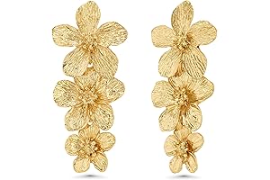 Gold Chandelier Earrings for Women: Bold Floral Statement Jewelry